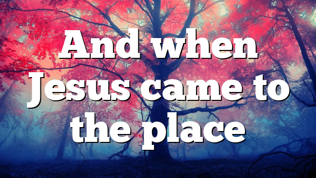 And when Jesus came to the place