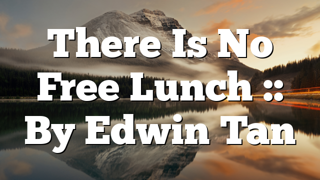 There Is No Free Lunch :: By Edwin Tan