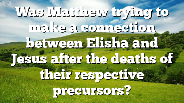 Was Matthew trying to make a connection between Elisha and Jesus after the deaths of their respective precursors?