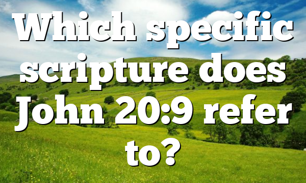 Which specific scripture does John 20:9 refer to?