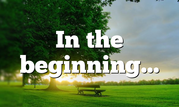 In the beginning…