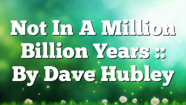 Not In A Million Billion Years :: By Dave Hubley