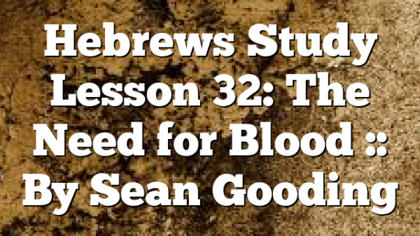 Hebrews Study Lesson 32: The Need for Blood :: By Sean Gooding