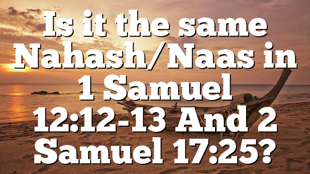 Is it the same Nahash/Naas in 1 Samuel 12:12-13 And 2 Samuel 17:25?