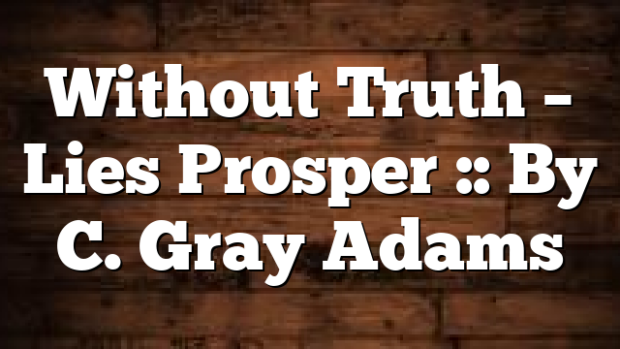 Without Truth – Lies Prosper :: By C. Gray Adams