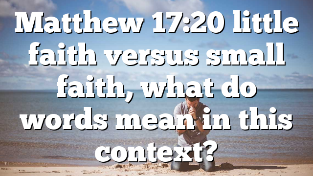 Matthew 17:20 little faith versus small faith, what do words mean in this context?