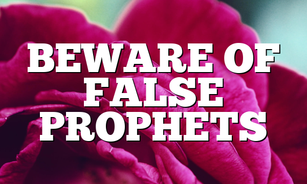 BEWARE OF FALSE PROPHETS